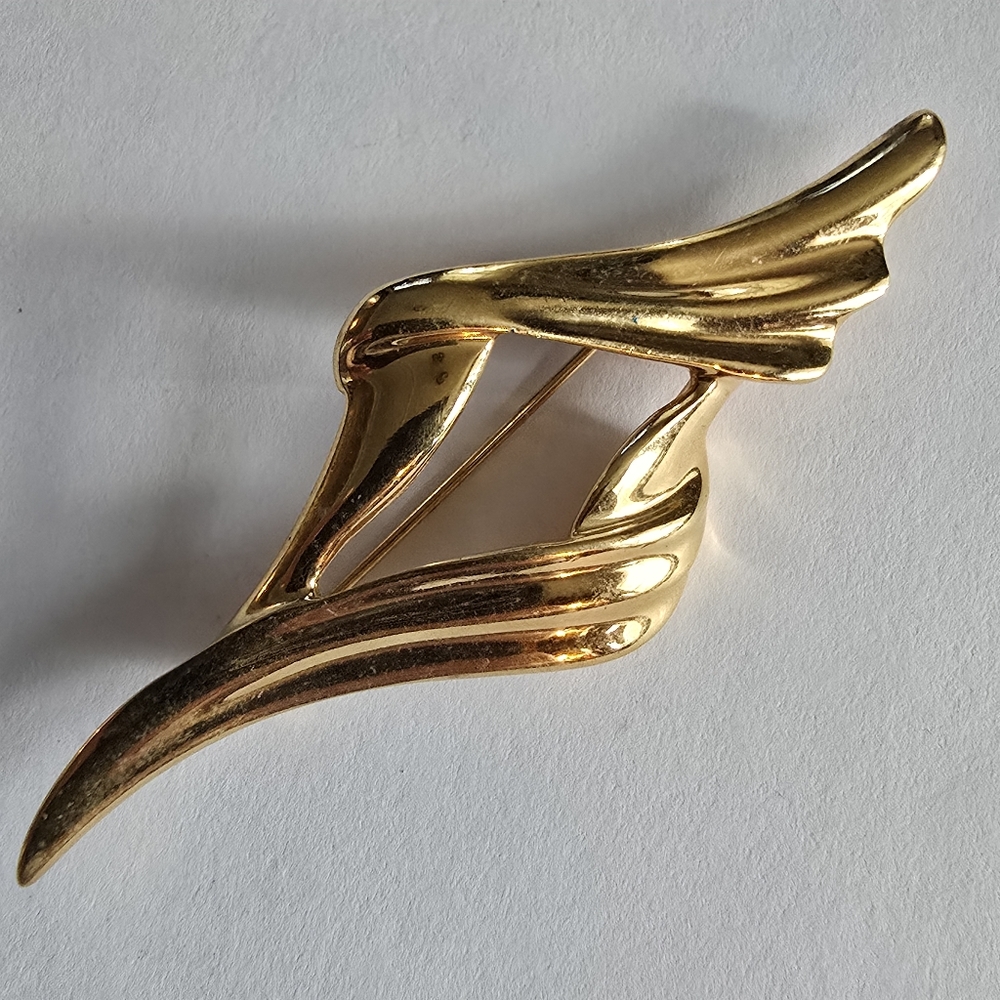 Vintage brooch stylized diamond shape pin abstract modernist